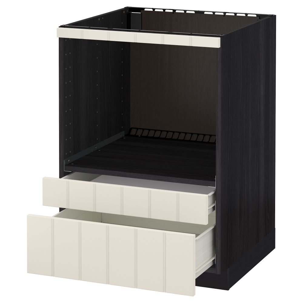 Напольный шкаф для комбинирования СВЧ, ящики МЕТОД / ФОРВАРА, черный, Хитарп белый с оттенком (60x60 см) - схема-чертеж с размерами