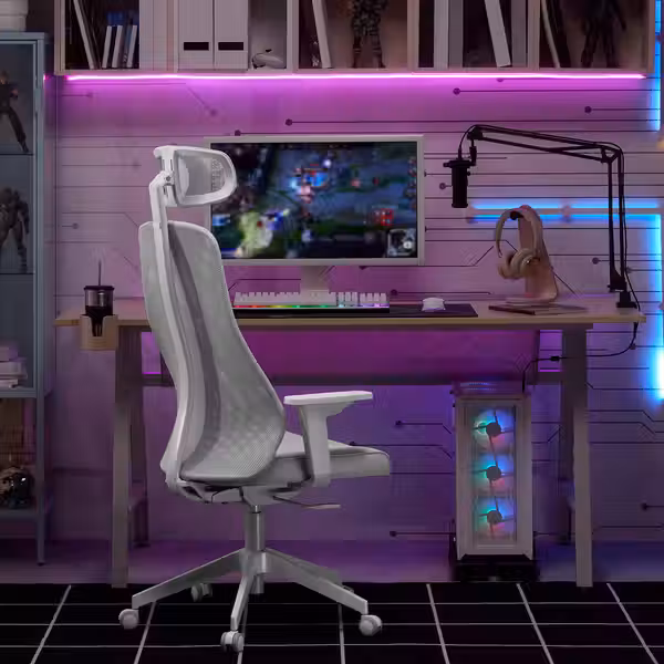 UTESPELARE УТЕСПЕЛАРЕ Геймерский стол - под ясень/серый 160x80 см - фото 4