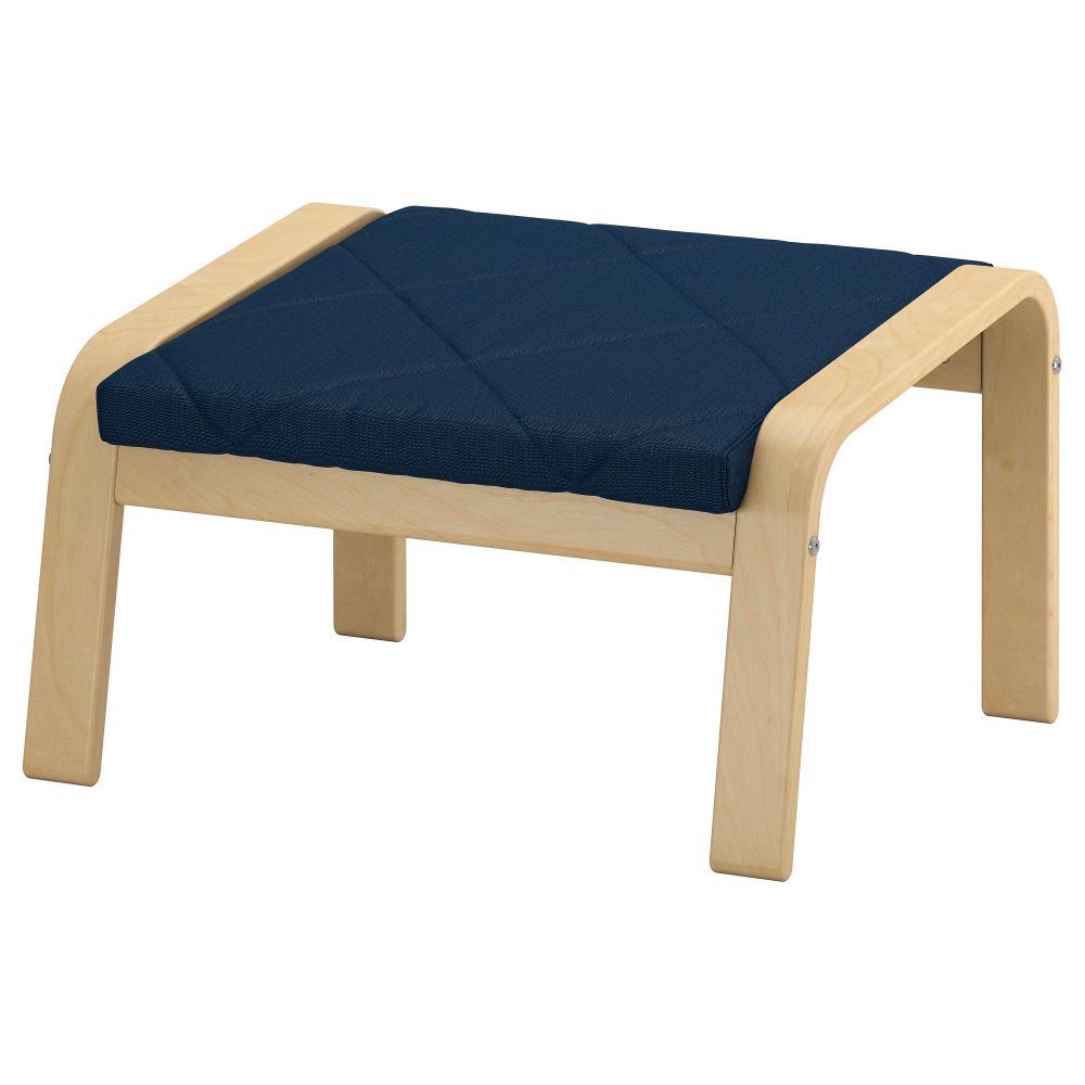 Табурет для ног ПОЭНГ, березовый шпон, Эдум темно-синий - фото 1