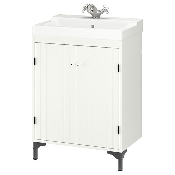 Шкаф под раковину с 2 дверец, белый/РУНШЕР смеситель 61x41x88 см IKEA SILVERÅN СИЛВЕРОН / TÄLLEVIKEN ТЭЛЛЕВИКЕН 892.951.12 - фото 1