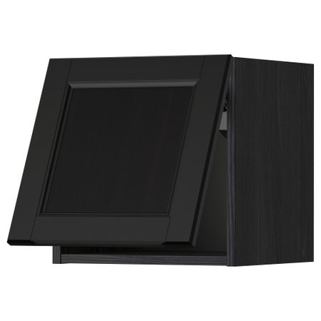 Горизонтальный навесной шкаф МЕТОД, черный, Лаксарби черно-коричневый