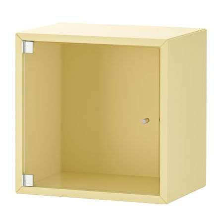 Навесной шкаф со стеклянной дверью, бледно-желтый, 35x25x35 см IKEA EKET ЭКЕТ 095.330.13