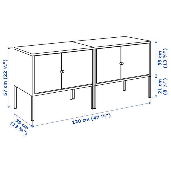 Комбинация шкафов, серый 120x35x57 см IKEA LIXHULT ЛИКСГУЛЬТ 792.791.79 - фото 8