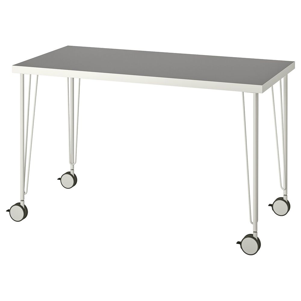 Стол, светло-серый, белый 120x60 см IKEA LINNMON ЛИННМОН / KRILLE КРИЛЛЕ 093.313.12 - фото 1