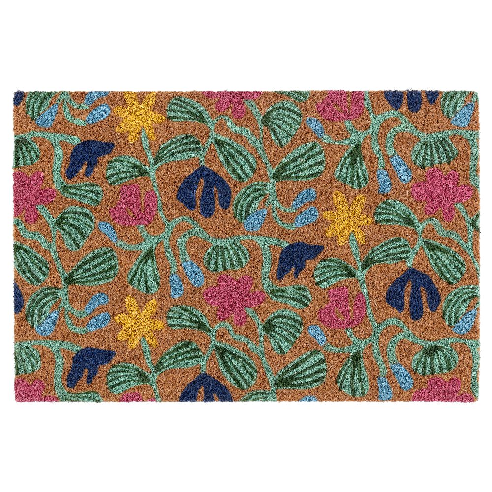 Придверный коврик для дома, разноцветный, цветочный орнамент, 40x60 см IKEA VÄGKURVA 805.919.61 - фото 1