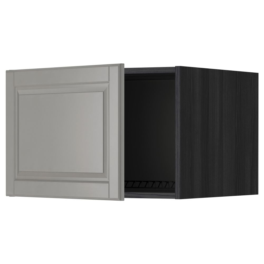 Верхний шкаф на холодильник, морозильник МЕТОД, черный, Будбин серый - схема-чертеж с размерами