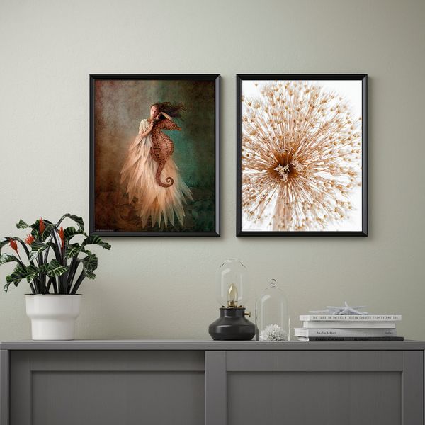 Постер, Женщина и морской конек 40x50 см IKEA BILD БИЛЬД 304.860.57 - схема-чертеж с размерами