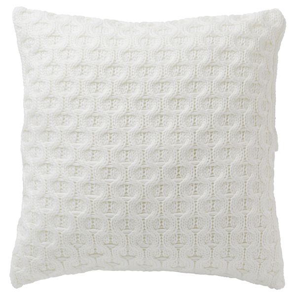 Чехол на подушку ВИВИАННА, вязаный, белый (50x50 см) - фото 1