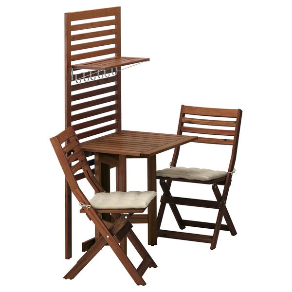 Панель, стол, 2 стула ЭПЛАРО, коричневая морилка, Холло бежевый - фото 1