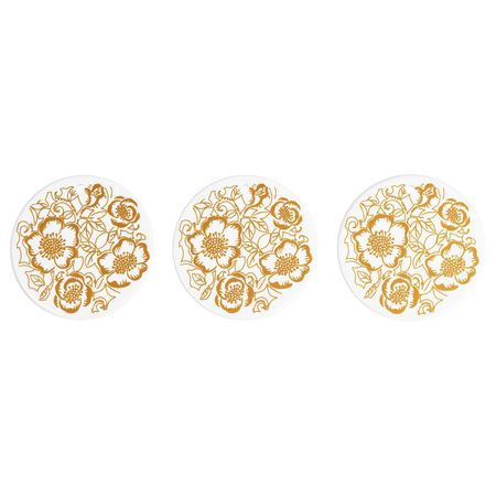 Украшение подвесное, белый/орнамент «рождественская роза» золотой 7 см IKEA VINTER 2020 ВИНТЕР 2020 004.757.48