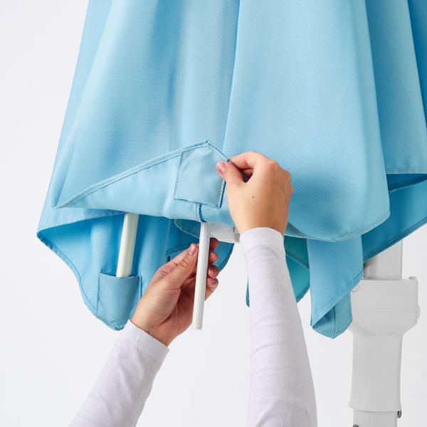 Зонт от солнца с опорой, голубой/Сварто темно-серый 270 см IKEA HÖGÖN ХЁГЁН 893.208.66 - фото 6