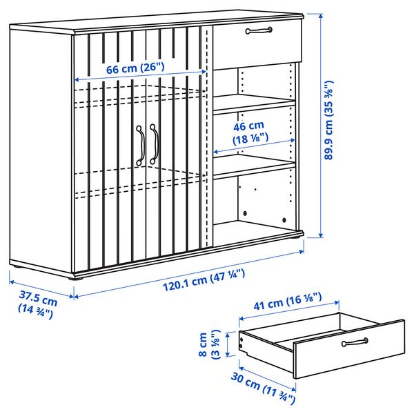 IKEA, дополнительный ракурс - схема-чертеж с размерами