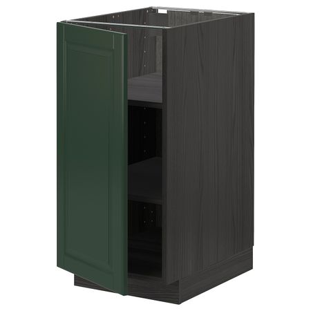 Напольный шкаф с полками, черный/Будбин темно-зеленый 40x60 см IKEA МЕТОД 393.129.44