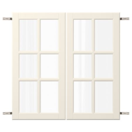 Пара дверец с петлями, белый с оттенком 80x80 см IKEA BODBYN БУДБИН 392.851.01