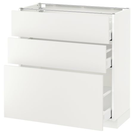 Напольный шкаф с 3 ящиками МЕТОД / МАКСИМЕРА, белый, Хэггеби белый
