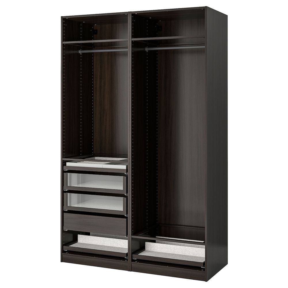 Гардероб, комбинация, черно-коричневый 150x58x236 см IKEA PAX ПАКС 793.856.84 - фото 1