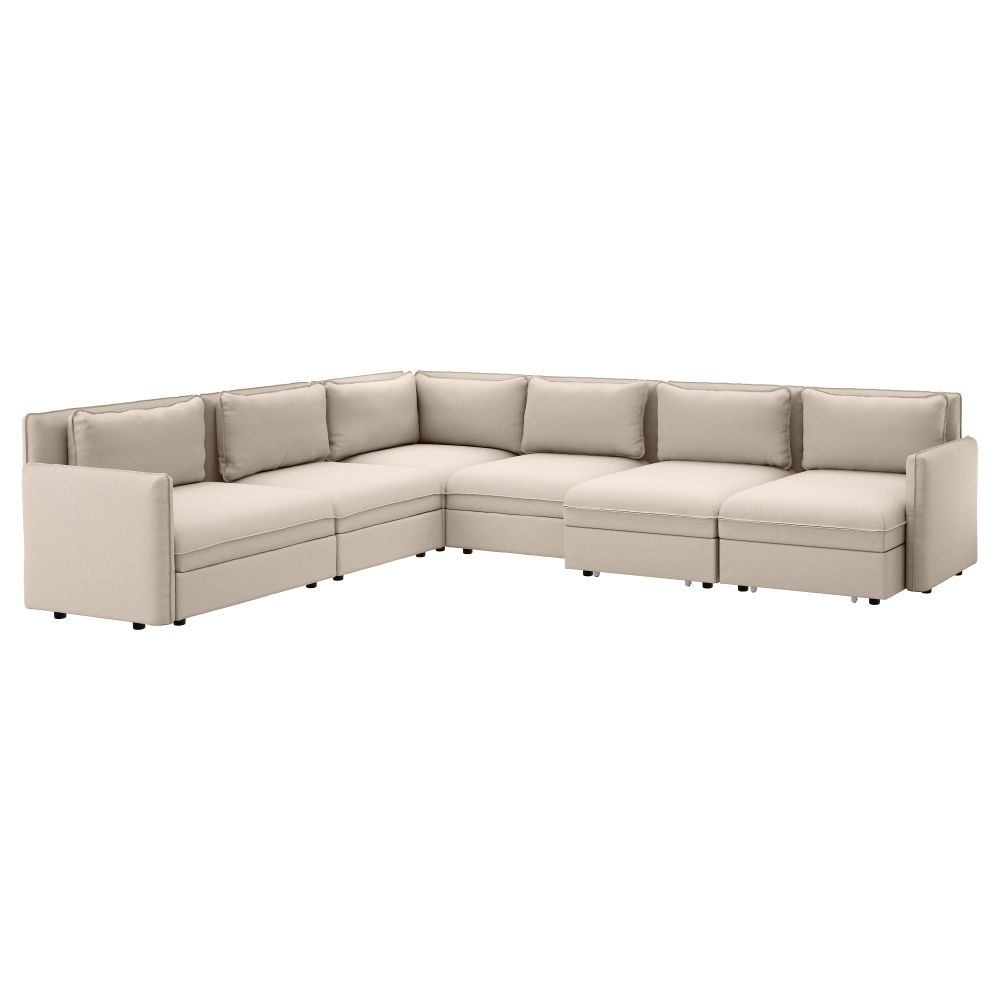 6-местный диван-кровать ВАЛЛЕНТУНА, Оррста бежевый - фото 1