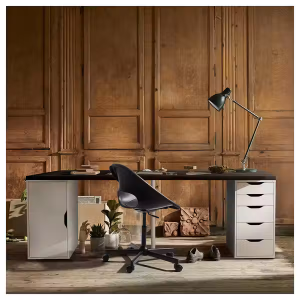 LAGKAPTEN / ALEX Письменный стол - черно-коричневый/белый 200x60 см - фото 5