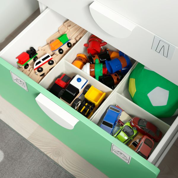 Комод с 3 ящиками, 60x42x63 см, белый, зеленый IKEA PLATSA ПЛАТСАA ПЛАТСА, SMÅSTAD СМОСТАД 994.201.82 - схема-чертеж с размерами