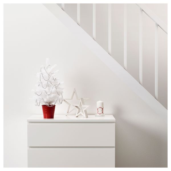 Искусственное растение в горшке ФЕЙКА, рождественская елка белый (12 см) - фото 2