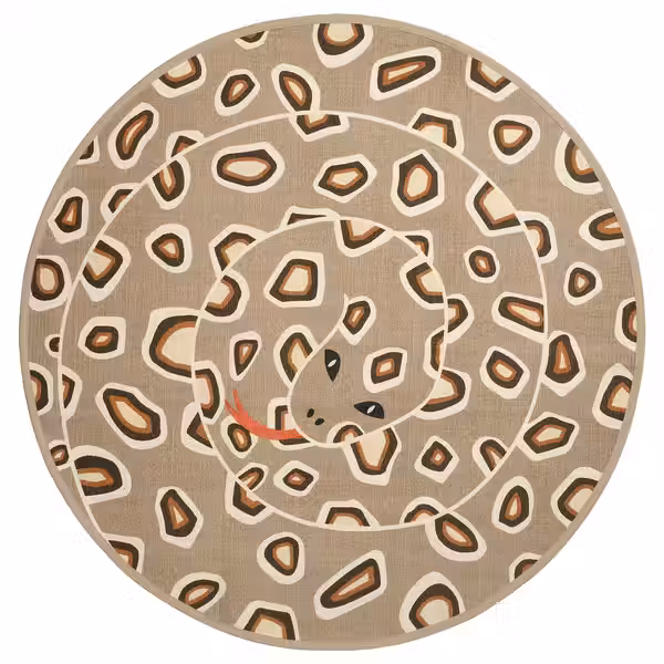 SANDLÖPARE Ковёр безворсовый - светло-коричневый/рисунок «змея» 100 см - фото 1