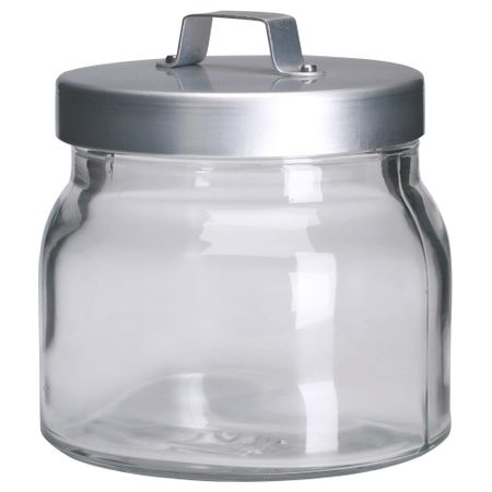 Банка с крышкой БУРКЕН, прозрачное стекло, алюминий (0.5 л)