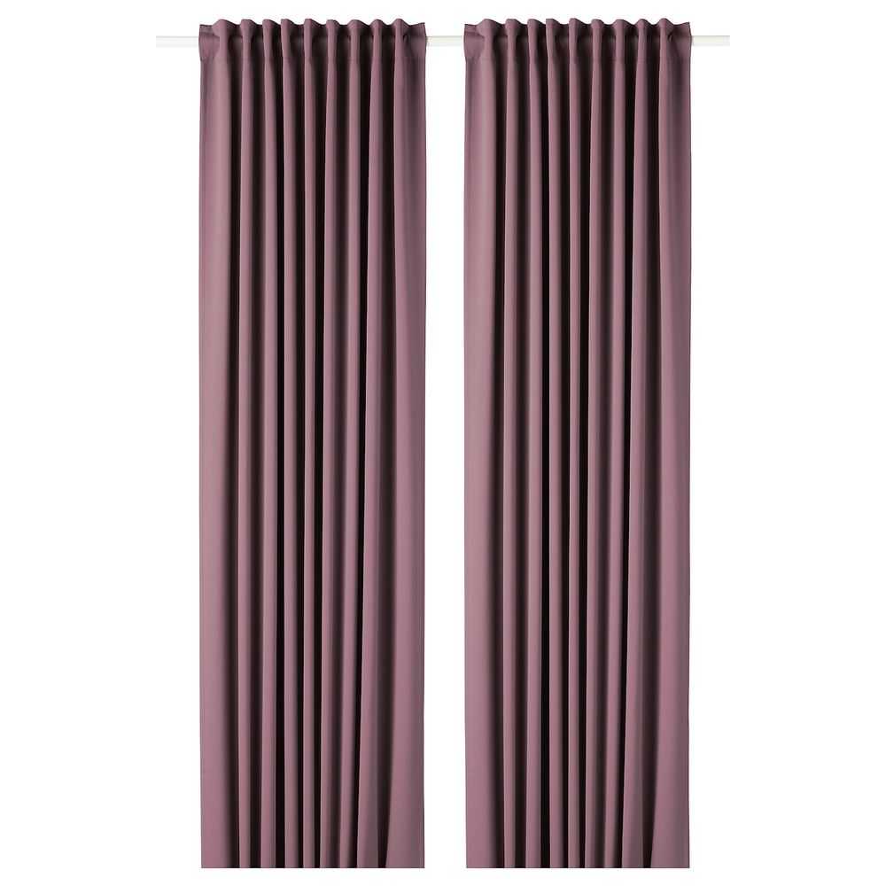 Гардины, блокирующие свет, 2 шт., сиреневый 145x300 см IKEA MAJGULL МАЙГУЛЛ 103.486.27 - фото 1