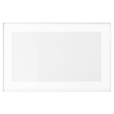 Стеклянная дверь, белый, прозрачное стекло 60x38 см IKEA GLASSVIK ГЛАССВИК 503.839.54
