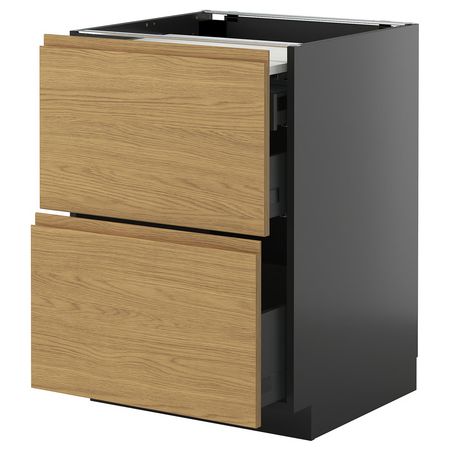 METOD / KNIVSHULT Напольный шкаф с выдвиж панелью/3ящ