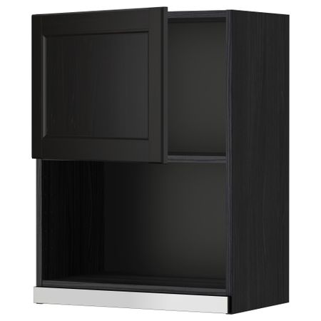 Навесной шкаф для СВЧ-печи МЕТОД, черный, Лаксарби черно-коричневый