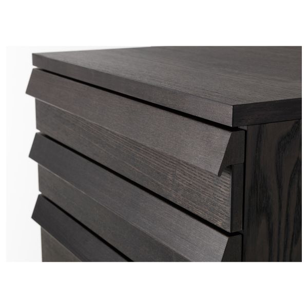 Комод с 6 ящиками ОППЛАНД, коричневая морилка ясеневый шпон (60x125 см) - схема-чертеж с размерами