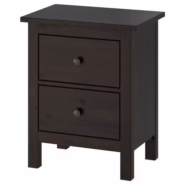HEMNES Комод с 2 ящиками - черно-коричневый 54x66 см - фото 1