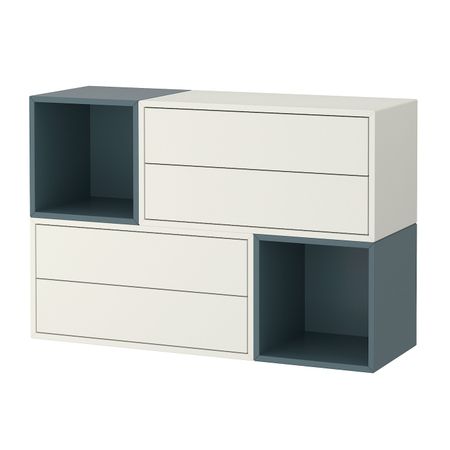 Комбинация настенных шкафов, белый/серо-бирюзовый 105x35x70 см IKEA EKET ЭКЕТ 193.860.64