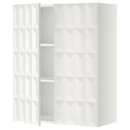 Навесной шкаф с полками, 2 дверцы МЕТОД, белый, Гэррестад белый