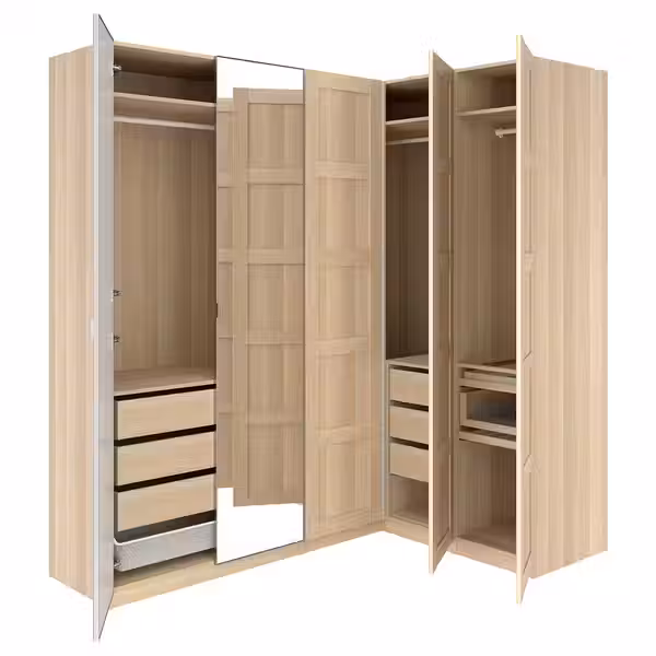 PAX / BERGSBO/ÅHEIM Гардероб угловой - схема-чертеж с размерами