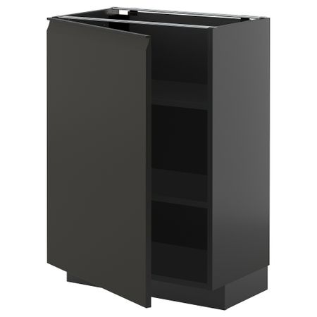 Напольный шкаф с полками, черно-серый, Upplöv матовый антрацит, 60x37 см IKEA METOD МЕТОД 095.889.20