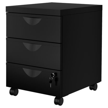 Тумба на колесиках с 3 ящиками, черный 41x57 см IKEA ERIK ЭРИК 803.599.24