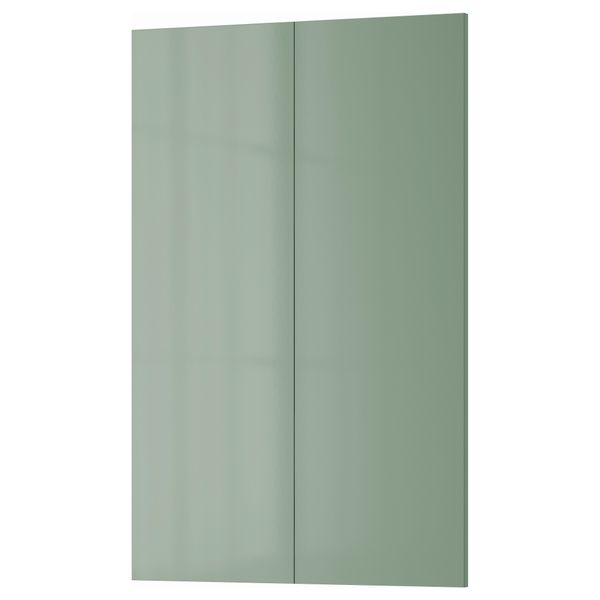 Дверца для напольного углового шкафа, 2 штуки КАЛЛАРП, глянцевый светло-зеленый (25x80 см) - фото 1