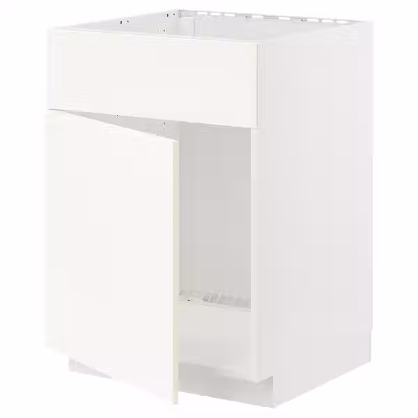METOD Шкаф под мойку/дверь/фасад - белый/Vallstena белый 60x60 см - фото 1
