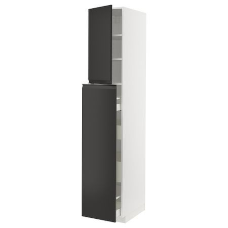 Высокий шкаф, выдвижной секцией, 4ящик, 1дверцы, 2полками IKEA METOD МЕТОД, MAXIMERA МАКСИМЕРА 994.940.45