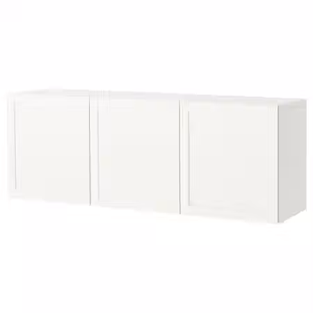 BESTÅ Комбинация настенных шкафов - белый/пипмакаре белый 180x42x64 см