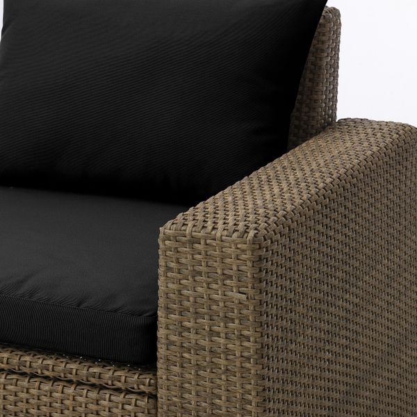 3-местный модульный диван, садовый, коричневый/Холло черный 223x82x82 см IKEA СОЛЛЕРОН 092.611.49 - фото 5