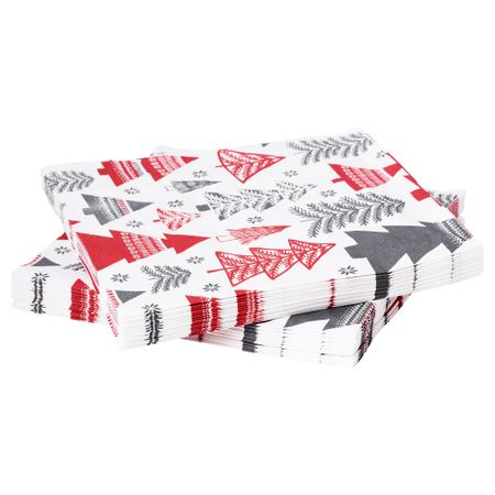 Салфетка бумажная ВИНТЕР 2017, белый серый, красный (33x33 см)