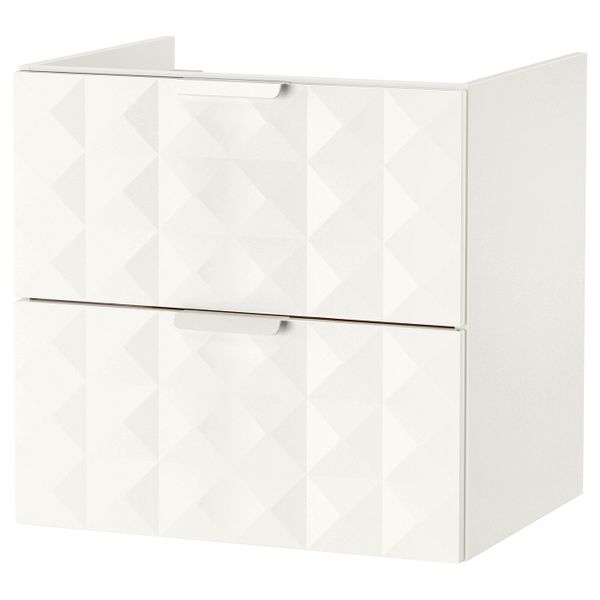 Шкаф для раковины с 2 ящ, Решён белый 60x47x58 см IKEA ГОДМОРГОН 303.909.79 - схема-чертеж с размерами