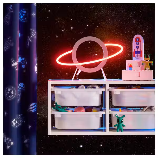 AFTONSPARV АФТОНСПАРВ Гардины с прихватом, 2 шт. - космос синий/белый 120x300 см - схема-чертеж с размерами