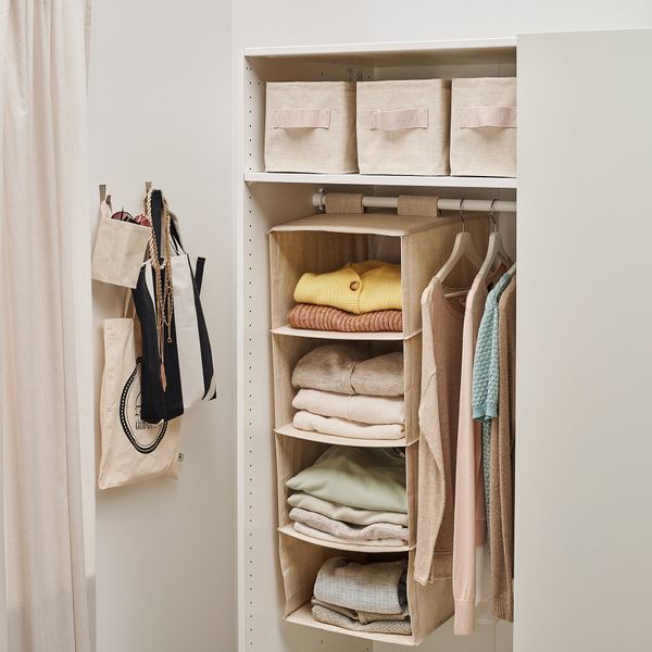 Корзина, текстиль, бежевый, 10x10x15 см IKEA PURRPINGLA ПУРРИНГЛА 105.919.50 - фото 5