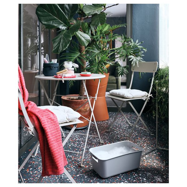 Стол + 2 складных стула,д/сада, бежевый/Куддарна бежевый IKEA SALTHOLMEN САЛЬТХОЛЬМЕН 192.862.86 - фото 2