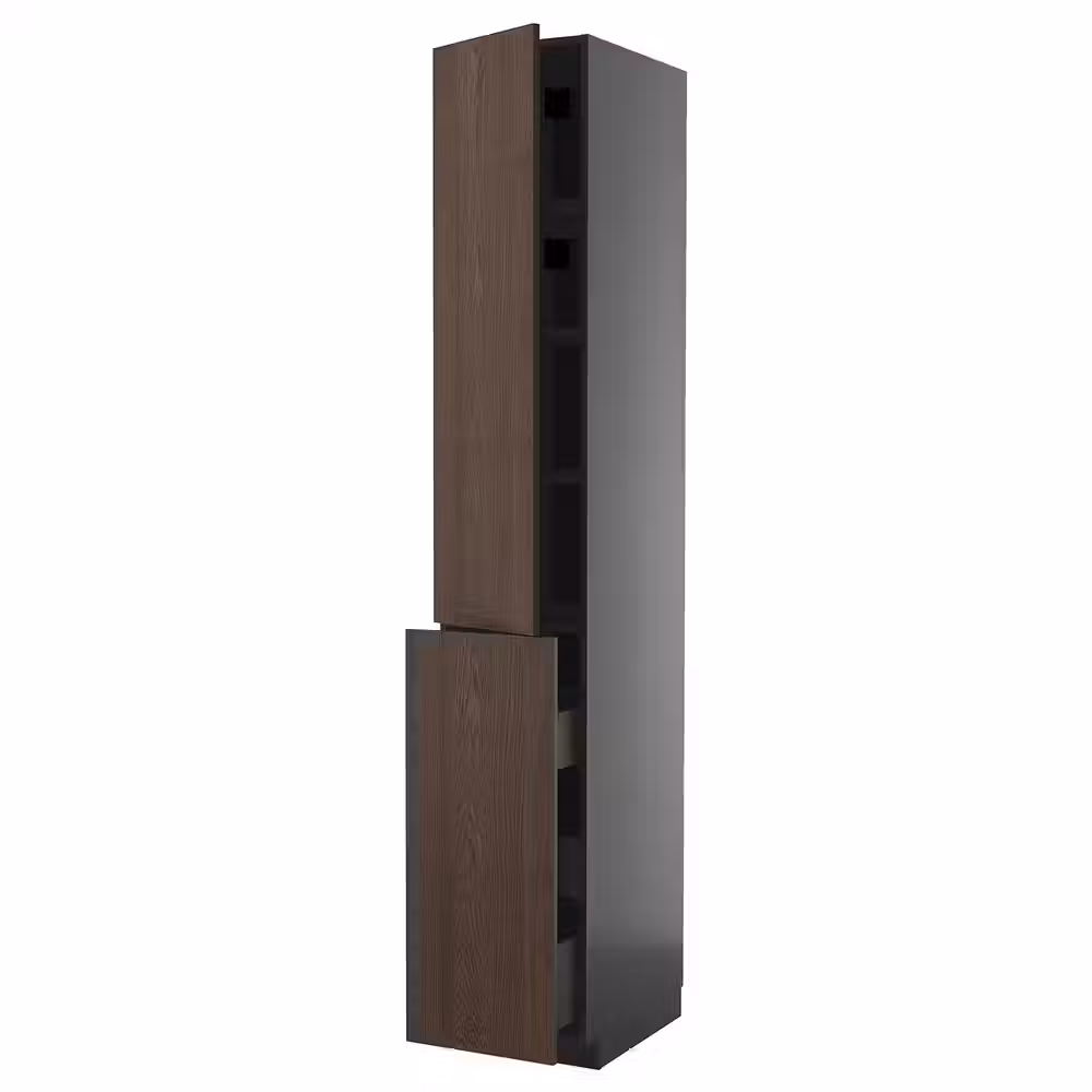 METOD / KNIVSHULT Высокий шкаф/выдв секц/3ящ/1дв/2плк - фото 1