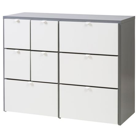 Комод с 8 ящиками, серый-белый 122x96 см IKEA VISTHUS ВИСТХУС 704.935.36
