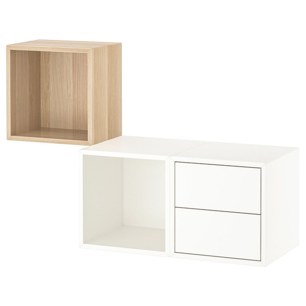 Комбинация для хранения, под беленый дуб/белый 105x35x70 см IKEA EKET ЭКЕТ 393.363.94 - фото 1